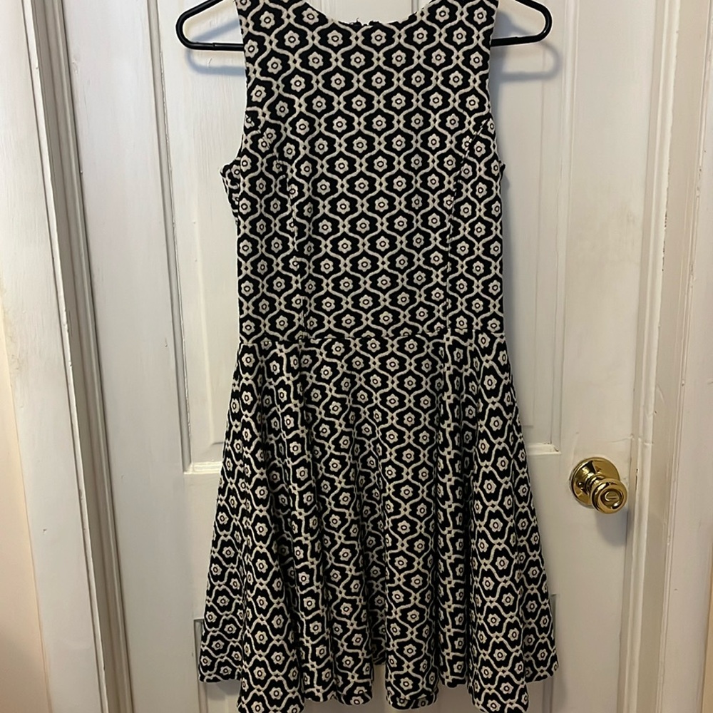 Cynthia Rowley Black and Cream Patterned Dress